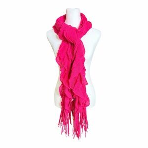 Lake Shore Drive Vibrant Pink Ruffled Scarf